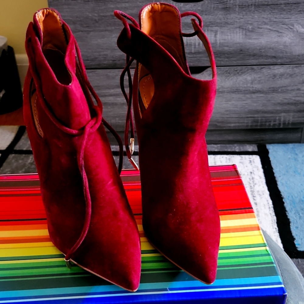 Burgundy Bootie Heel